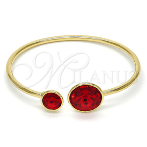 Gold Filled Jewelry — Individual Bangle with Light Siam Swarovski Crystals Polished — main product view — SKU 112630 | Oro Laminado joyería — Individual Bangle with Light Siam Swarovski Crystals pulido — SKU 112630