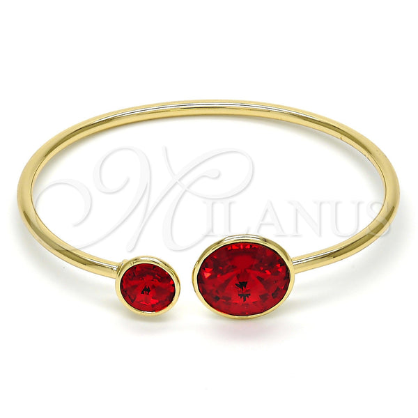 Gold Filled Jewelry — Individual Bangle with Light Siam Swarovski Crystals Polished — main product view — SKU 112630 | Oro Laminado joyería — Individual Bangle with Light Siam Swarovski Crystals pulido — SKU 112630