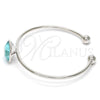 Rhodium Gold Filled Individual Bangle, with Light Turquoise Swarovski Crystals, Polished, Rhodium Finish, 07.239.0010.3 (02 MM Thickness, One size fits all)