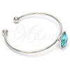Rhodium Gold Filled Individual Bangle, with Light Turquoise Swarovski Crystals, Polished, Rhodium Finish, 07.239.0010.3 (02 MM Thickness, One size fits all)