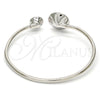 Rhodium Gold Filled Individual Bangle, with Padparadscha Swarovski Crystals, Polished, Rhodium Finish, 07.239.0003.8 (03 MM Thickness, One size fits all)