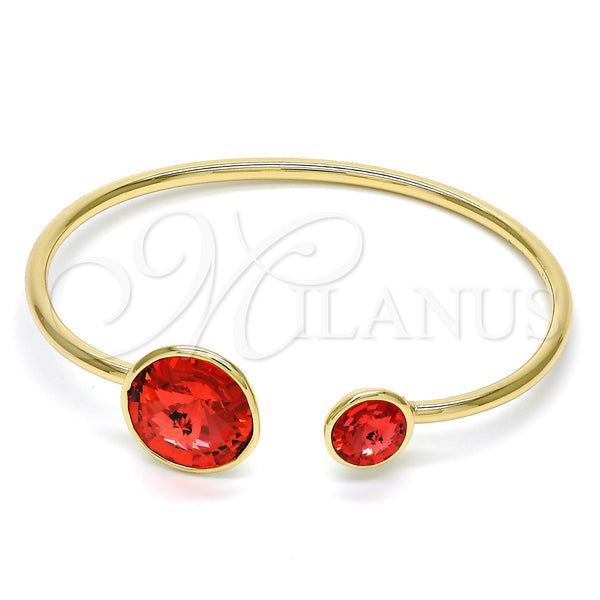 Gold Filled Jewelry — Individual Bangle with Padparadscha Swarovski Crystals Polished 07. — main product view — SKU 112633 | Oro Laminado joyería — Individual Bangle with Padparadscha Swarovski Crystals pulido 07. — SKU 112633