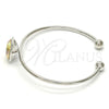 Rhodium Gold Filled Individual Bangle, with Luminous Green Swarovski Crystals, Polished, Rhodium Finish, 07.239.0010.4 (02 MM Thickness, One size fits all)