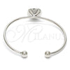 Rhodium Gold Filled Individual Bangle, with Luminous Green Swarovski Crystals, Polished, Rhodium Finish, 07.239.0010.4 (02 MM Thickness, One size fits all)