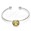 Rhodium Gold Filled Individual Bangle, with Luminous Green Swarovski Crystals, Polished, Rhodium Finish, 07.239.0010.4 (02 MM Thickness, One size fits all)