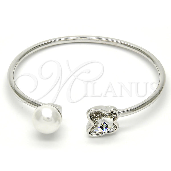 White Gold Filled Jewelry — Individual Bangle Butterfly Design with Crystal Swarovski Crystals — main product view — SKU 112636 | Oro Laminado Blanco joyería — Individual Bangle Butterfly diseño with cristal Swarovski Crystals — SKU 112636
