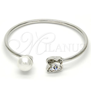 White Gold Filled Jewelry — Individual Bangle Butterfly Design with Crystal Swarovski Crystals — main product view — SKU 112636 | Oro Laminado Blanco joyería — Individual Bangle Butterfly diseño with cristal Swarovski Crystals — SKU 112636