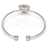 Rhodium Gold Filled Individual Bangle, Heart Design, with Light Siam Swarovski Crystals, Polished, Rhodium Finish, 07.239.0013.8 (02 MM Thickness, One size fits all)