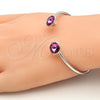 Rhodium Gold Filled Individual Bangle, with Rose Swarovski Crystals, Polished, Rhodium Finish, 07.239.0014 (03 MM Thickness, One size fits all)