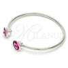 Rhodium Gold Filled Individual Bangle, with Rose Swarovski Crystals, Polished, Rhodium Finish, 07.239.0014 (03 MM Thickness, One size fits all)