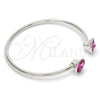 Rhodium Gold Filled Individual Bangle, with Rose Swarovski Crystals, Polished, Rhodium Finish, 07.239.0014 (03 MM Thickness, One size fits all)