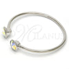 Rhodium Gold Filled Individual Bangle, with Aurore Boreale Swarovski Crystals, Polished, Rhodium Finish, 07.239.0014.2 (03 MM Thickness, One size fits all)