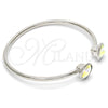 Rhodium Gold Filled Individual Bangle, with Aurore Boreale Swarovski Crystals, Polished, Rhodium Finish, 07.239.0014.2 (03 MM Thickness, One size fits all)