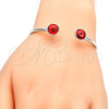 Rhodium Gold Filled Individual Bangle, with Padparadscha Swarovski Crystals, Polished, Rhodium Finish, 07.239.0014.3 (03 MM Thickness, One size fits all)