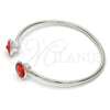 Rhodium Gold Filled Individual Bangle, with Padparadscha Swarovski Crystals, Polished, Rhodium Finish, 07.239.0014.3 (03 MM Thickness, One size fits all)