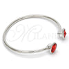 Rhodium Gold Filled Individual Bangle, with Padparadscha Swarovski Crystals, Polished, Rhodium Finish, 07.239.0014.3 (03 MM Thickness, One size fits all)