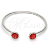 Rhodium Gold Filled Individual Bangle, with Padparadscha Swarovski Crystals, Polished, Rhodium Finish, 07.239.0014.3 (03 MM Thickness, One size fits all)