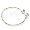 Rhodium Gold Filled Individual Bangle, with Aquamarine Swarovski Crystals, Polished, Rhodium Finish, 07.239.0007.6 (03 MM Thickness, One size fits all)