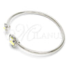 Rhodium Gold Filled Individual Bangle, Flower Design, with Luminous Green Swarovski Crystals, Polished, Rhodium Finish, 07.239.0011.3 (02 MM Thickness, One size fits all)