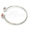Rhodium Gold Filled Individual Bangle, with Rose Peach Swarovski Crystals, Polished, Rhodium Finish, 07.239.0007.8 (03 MM Thickness, One size fits all)
