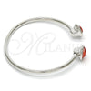 Rhodium Gold Filled Individual Bangle, with Rose Peach Swarovski Crystals, Polished, Rhodium Finish, 07.239.0007.8 (03 MM Thickness, One size fits all)