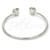 Rhodium Gold Filled Individual Bangle, with Rose Peach Swarovski Crystals, Polished, Rhodium Finish, 07.239.0007.8 (03 MM Thickness, One size fits all)