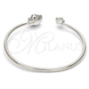 Rhodium Gold Filled Individual Bangle, Flower Design, with Indicolite and Aurore Boreale Swarovski Crystals, Polished, Rhodium Finish, 07.239.0011.4 (02 MM Thickness, One size fits all)