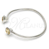Rhodium Gold Filled Individual Bangle, with Light Silk Swarovski Crystals, Polished, Rhodium Finish, 07.239.0007.10 (03 MM Thickness, One size fits all)