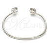 Rhodium Gold Filled Individual Bangle, with Light Silk Swarovski Crystals, Polished, Rhodium Finish, 07.239.0007.10 (03 MM Thickness, One size fits all)
