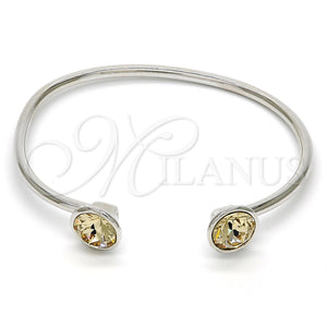 White Gold Filled Jewelry — Individual Bangle with Light Silk Swarovski Crystals Polished — main product view — SKU 112670 | Oro Laminado Blanco joyería — Individual Bangle with Light Silk Swarovski Crystals pulido — SKU 112670