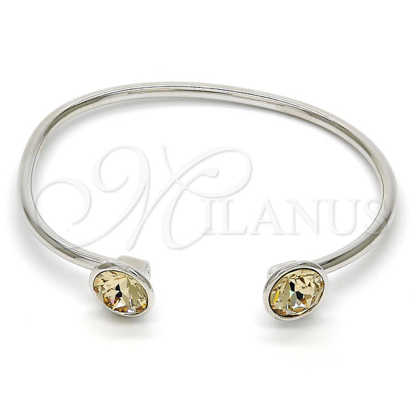 White Gold Filled Jewelry — Individual Bangle with Light Silk Swarovski Crystals Polished — main product view — SKU 112670 | Oro Laminado Blanco joyería — Individual Bangle with Light Silk Swarovski Crystals pulido — SKU 112670