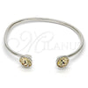 Rhodium Gold Filled Individual Bangle, with Light Silk Swarovski Crystals, Polished, Rhodium Finish, 07.239.0007.10 (03 MM Thickness, One size fits all)