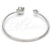 Rhodium Gold Filled Individual Bangle, Flower Design, with Fuchsia and Aurore Boreale Swarovski Crystals, Polished, Rhodium Finish, 07.239.0011.5 (02 MM Thickness, One size fits all)