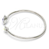 Rhodium Gold Filled Individual Bangle, Flower Design, with Tanzanite and Aurore Boreale Swarovski Crystals, Polished, Rhodium Finish, 07.239.0011.6 (02 MM Thickness, One size fits all)