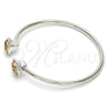 Rhodium Gold Filled Individual Bangle, with Luminous Green Swarovski Crystals, Polished, Rhodium Finish, 07.239.0007.12 (03 MM Thickness, One size fits all)