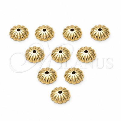 Oro Laminado Cap, Gold Filled Style Flower Design, Diamond Cutting Finish, Golden Finish, 12.63.0020.1