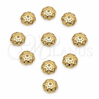 Oro Laminado Cap, Gold Filled Style Flower Design, Matte Finish, Golden Finish, 12.63.0024