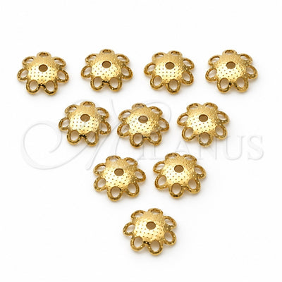 Oro Laminado Cap, Gold Filled Style Flower Design, Matte Finish, Golden Finish, 12.63.0024.1