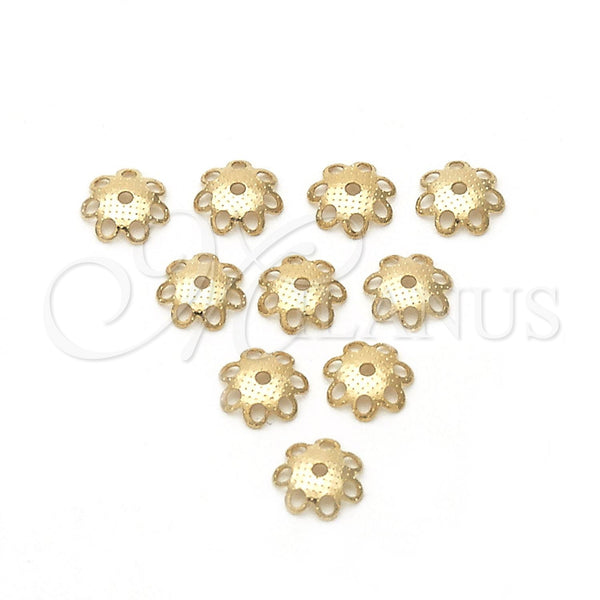 Oro Laminado Cap, Gold Filled Style Flower Design, Matte Finish, Golden Finish, 12.63.0024.1