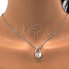 Rhodium Gold Filled Pendant Necklace, with Aurore Boreale and Aurore Boreale Swarovski Crystals, Polished, Rhodium Finish, 04.239.0039.4.16 (01 MM Thickness, 16 Inches Length)