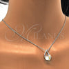 Rhodium Gold Filled Pendant Necklace, with Aurore Boreale and Aurore Boreale Swarovski Crystals, Polished, Rhodium Finish, 04.239.0039.4.16 (01 MM Thickness, 16 Inches Length)