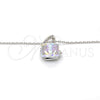 Rhodium Gold Filled Pendant Necklace, with Aurore Boreale and Aurore Boreale Swarovski Crystals, Polished, Rhodium Finish, 04.239.0039.4.16 (01 MM Thickness, 16 Inches Length)