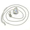 Rhodium Gold Filled Pendant Necklace, with Aurore Boreale and Aurore Boreale Swarovski Crystals, Polished, Rhodium Finish, 04.239.0039.4.16 (01 MM Thickness, 16 Inches Length)