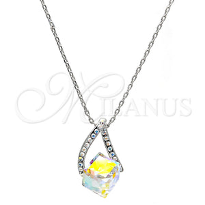 White Gold Filled Necklace — Pendant Necklace with Aurore Boreale and Aurore Boreale — main product view — SKU 112695 | Oro Laminado Blanco collar — Pendant Necklace with Aurore Boreale and Aurore Boreale — SKU 112695