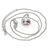 Rhodium Plated Pendant Necklace, Frog Design, with Vitrail Medium and Aurore Boreale Swarovski Crystals, Polished, Rhodium Finish, 04.239.0039.6.16 (01 MM Thickness, 16 Inches Length)
