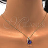 Oro Laminado Pendant Necklace, Gold Filled Style Rolo Design, with Heliotrope and Aurore Boreale Swarovski Crystals, Polished, Golden Finish, 04.239.0039.8.16 (01 MM Thickness, 16 Inches Length)