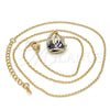 Oro Laminado Pendant Necklace, Gold Filled Style Rolo Design, with Heliotrope and Aurore Boreale Swarovski Crystals, Polished, Golden Finish, 04.239.0039.8.16 (01 MM Thickness, 16 Inches Length)