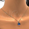 Oro Laminado Pendant Necklace, Gold Filled Style with Bermuda Blue and Aurore Boreale Swarovski Crystals, Polished, Golden Finish, 04.239.0039.9.16 (01 MM Thickness, 16 Inches Length)