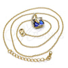 Oro Laminado Pendant Necklace, Gold Filled Style with Bermuda Blue and Aurore Boreale Swarovski Crystals, Polished, Golden Finish, 04.239.0039.9.16 (01 MM Thickness, 16 Inches Length)