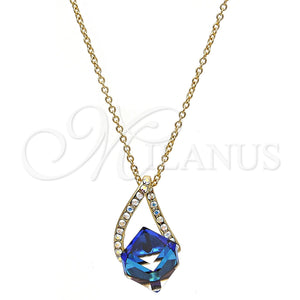 Gold Filled Necklace — Pendant Necklace with Bermuda Blue and Aurore Boreale — main product view — SKU 112707 | Oro Laminado collar — Pendant Necklace with Bermuda Blue and Aurore Boreale — SKU 112707